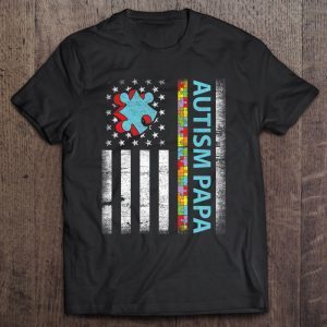 Autism papa american flag version shirt