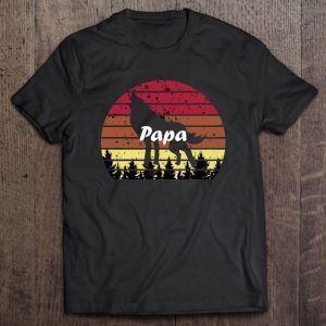 Papa wolf forest pet animals vintage version shirt