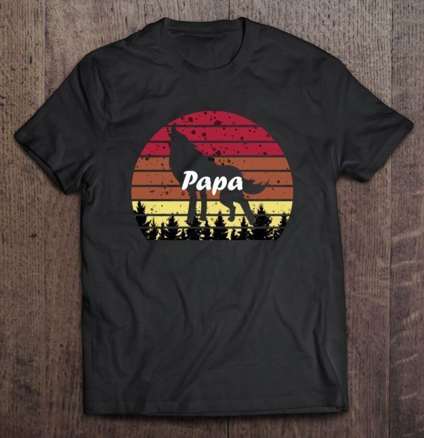 Papa wolf forest pet animals vintage version shirt