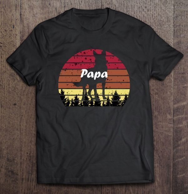 Papa dog forest pet animals vintage version shirt