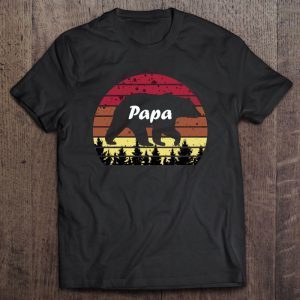 Papa bear forest pet animals vintage version shirt