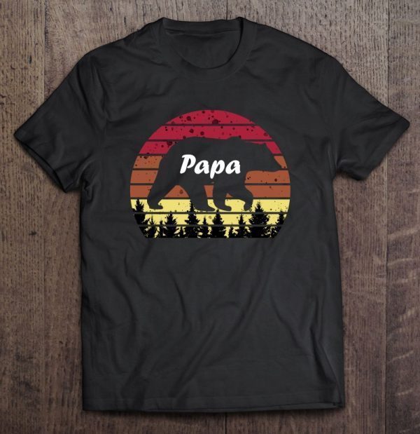 Papa bear forest pet animals vintage version shirt
