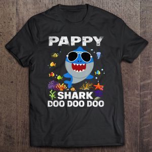 Pappy shark doo doo doo shark with glasses shirt