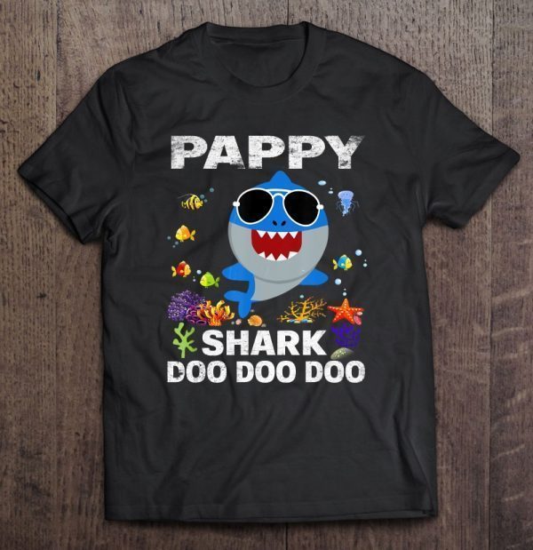 Pappy shark doo doo doo shark with glasses shirt