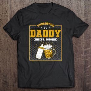 Promoted to daddy est 2020 milk & beer version shirt