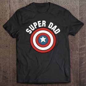 Super dad captain america shield version shirt