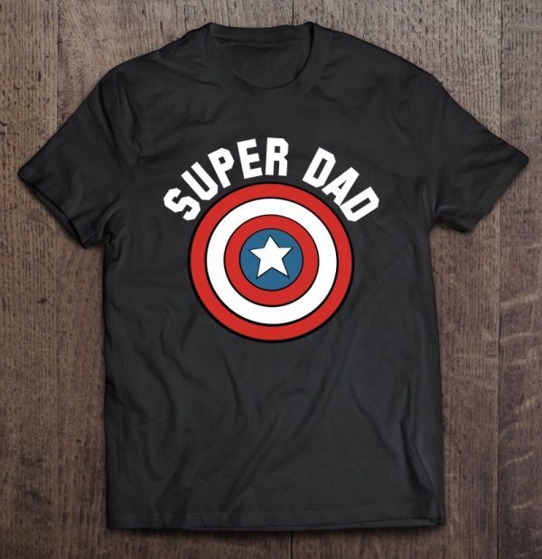 Super dad captain america shield version shirt