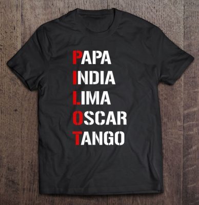 Papa india lima oscar tango pilot shirt