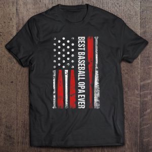 Best baseball opa ever american flag shirt