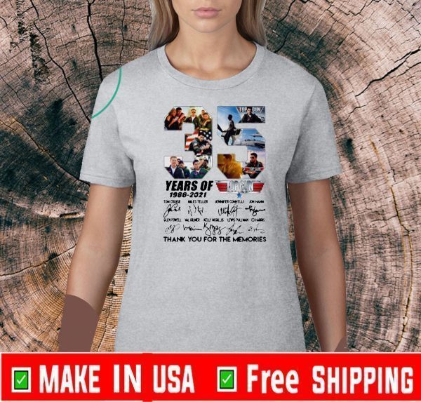 35 Years Of Top Gun 1986-2021 All Characters Signatures Tee Shirts
