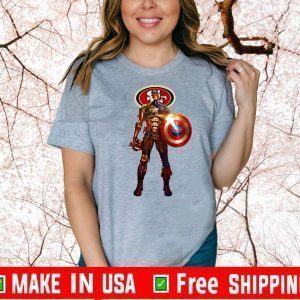 NFL Captain America Marvel Avengers Endgame Football Sports San Francisco 49ers Gift T-Shirt