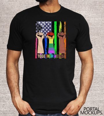 Together We Rise Pride wall flag LGBTQ T-Shirt