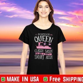 Flamingo Pontoon Queen Classy Sassy And A Bit Smart Assy Tee Shirts