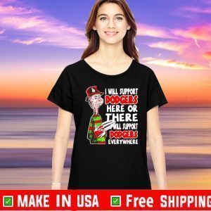 Freddy Krueger I will support Dodgers here or there I will support Dodgers Tee Shirts