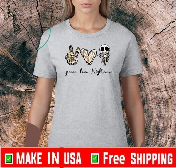 Jack Skellington Peace Love Nightmare Skull T-Shirt