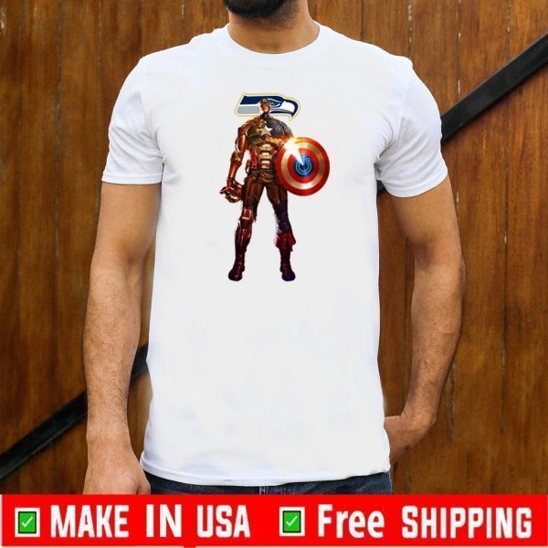 NFL Captain America Marvel Avengers Endgame Football Sports Seattle Seahawks 2020 T-Shirt