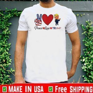 Peace Love Trump US Flag T-Shirt