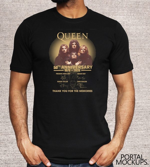 Queen 50th Anniversary 1970 2020 Thank You for The Memories Signatures Tee Shirts