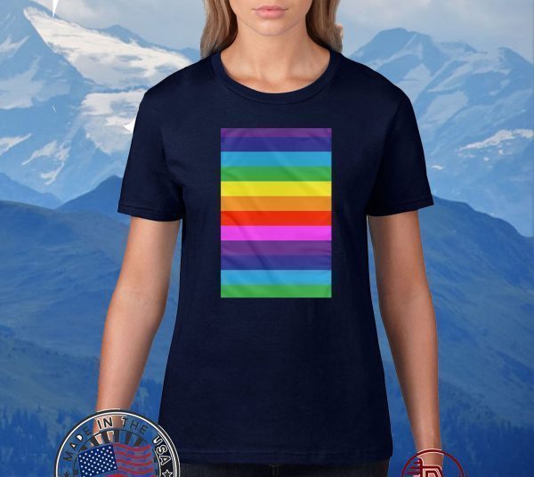 Rainbow Striped Pride Wall Flag T-Shirt - Rainbow Pride LGBT Shirt