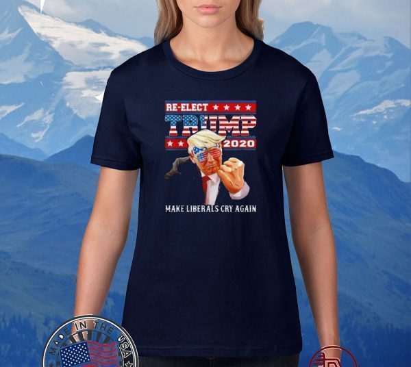 Re-Elect Trump 2020 make liberals cry again Flag US T-Shirt