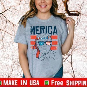 Trump 2020 Merica USA American Flag T-Shirt
