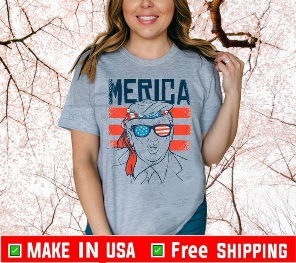 Trump 2020 Merica USA American Flag T-Shirt