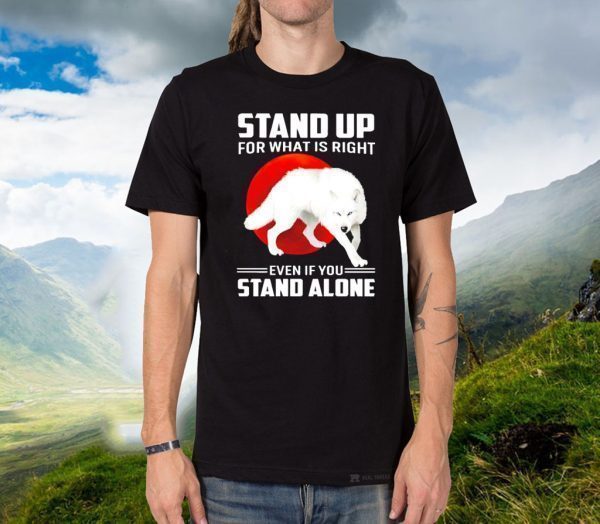 Wolf stand up for what is right even if you stand alone T-Shirt