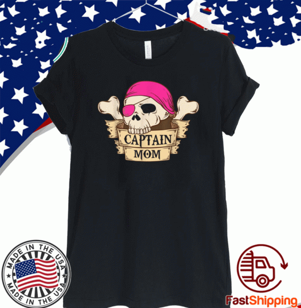 Awesome Captain Mom Pirate Halloween Skull T-Shirt