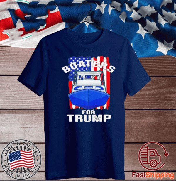 Boaters for Trump 2020 American flag patriotic boat For T-Shirt