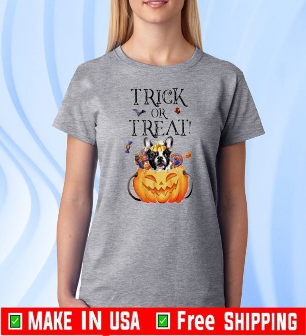 French Bulldog pumpkin trick or treat Halloween Shirt Gift fOR Mens Womens And Kids For Holiday Halloween