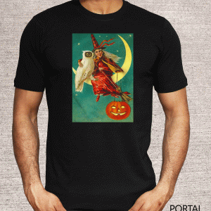 Halloween owl witch pumpkin moon Gift T-Shirt