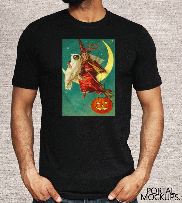 Halloween owl witch pumpkin moon Gift T-Shirt