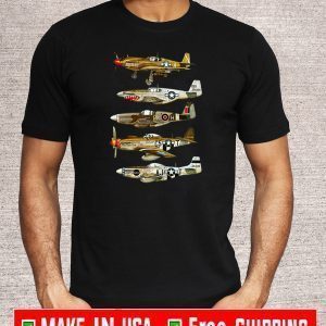 North American P-51 Mustang WW2 Fighter Tee Shirts