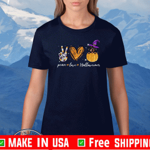 Peace Love Dachshund Witch Halloween 2020 T-shirt