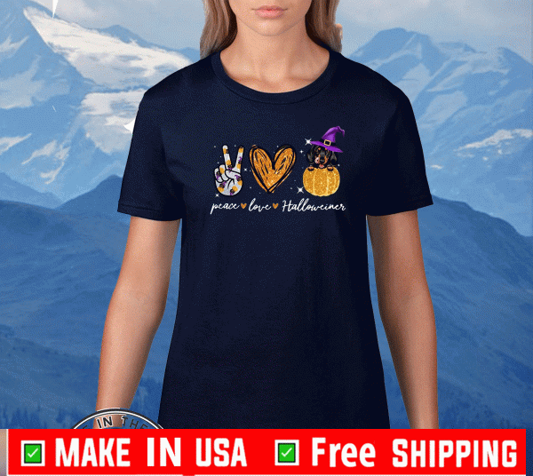 Peace Love Dachshund Witch Halloween 2020 T-shirt