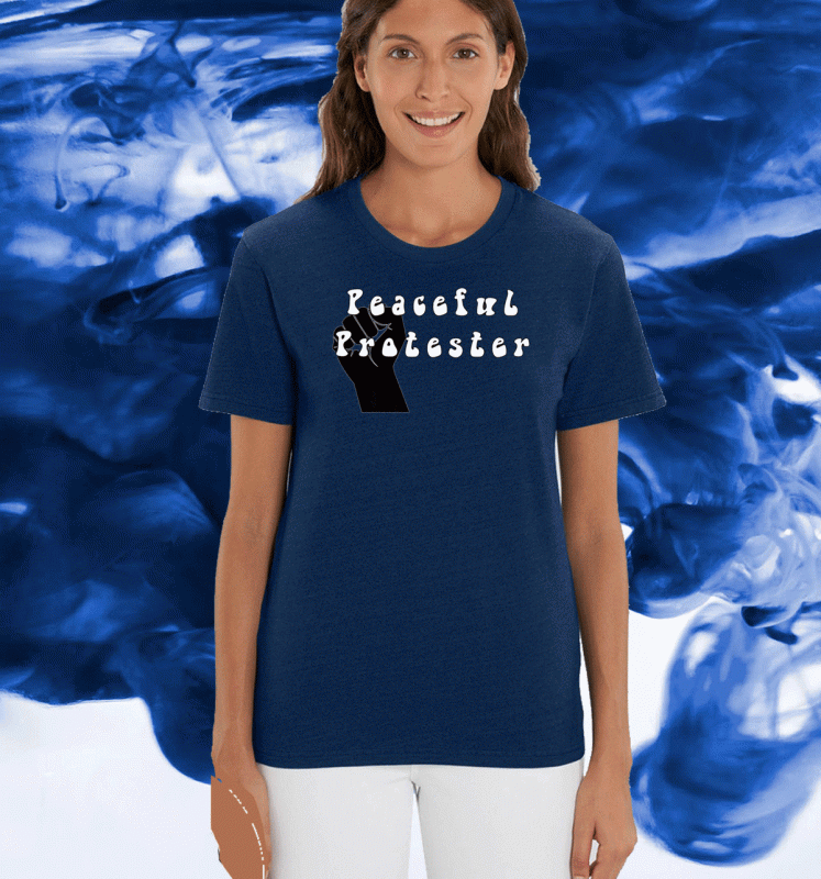 Peaceful Protester Dem Patriot American Blue Wave Tee Shirts