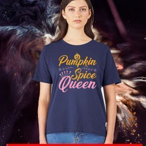 Pumpkin Spice Queen Halloween Fitted Scoop Tee Shirts