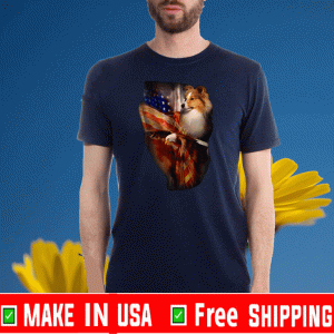 Rough Collie Eagle American Flag Shirt