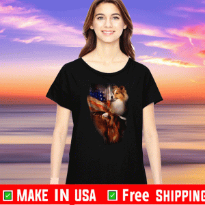 Rough Collie Eagle American Flag Shirt