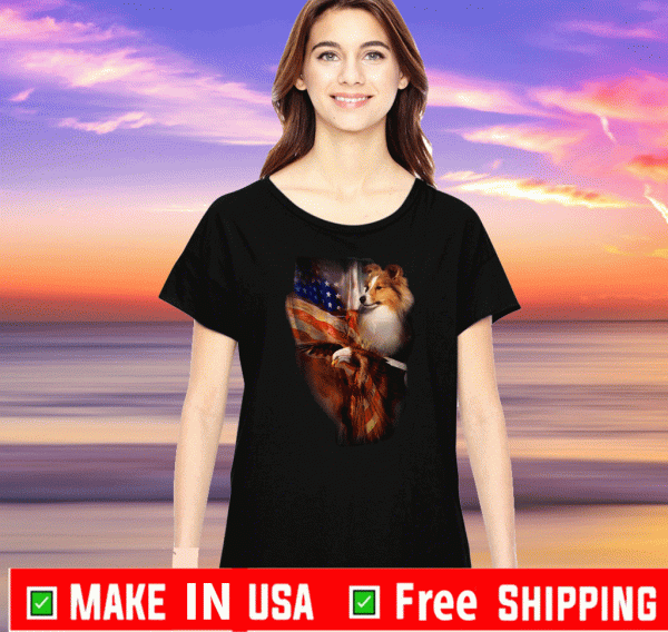 Rough Collie Eagle American Flag Shirt