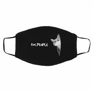 Ew People Funny Black Cat Face Mask