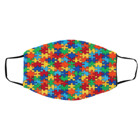Autism Awareness puzzle piece drawing Face Mask