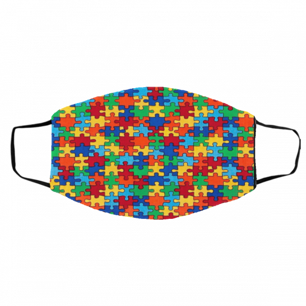 Autism Awareness puzzle piece drawing Face Mask