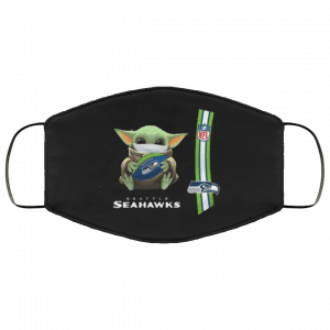 Baby Yoda Hug Seattle Seahawks Face Mask