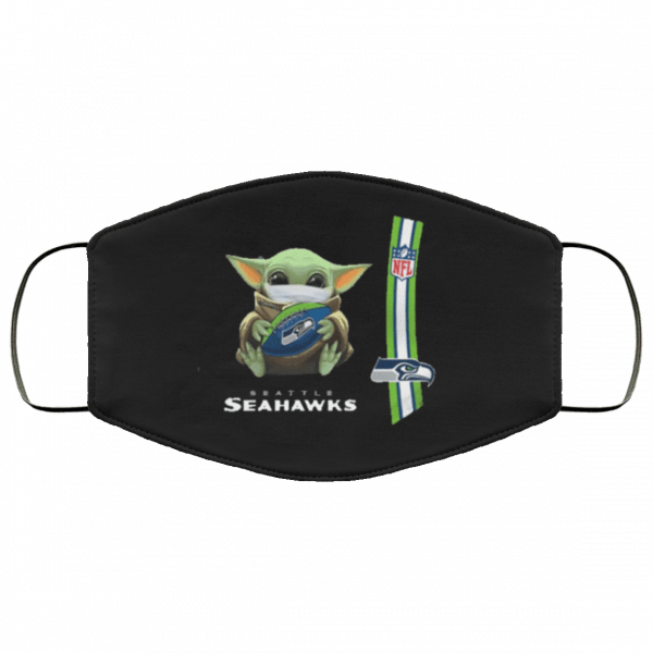 Baby Yoda Hug Seattle Seahawks Face Mask