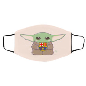 Baby Yoda Hug FC Barcelona Face Masks
