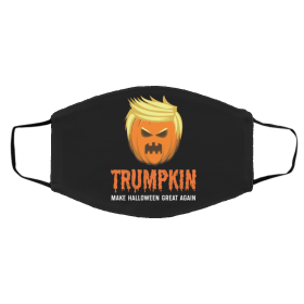 Tr-um-p-kin Ma-ke Hall-owe-en Gre-at Ag-ain Logo Brand Face Mask