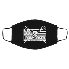 Iro-n-wor-k-er C-ro-ss-ed T-o-o-ls Us Fl-a-g Face Mask