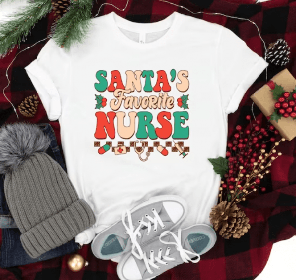 Santa's Favorite Nurse Shirt, Christmas Nurse Shirt, Nurse Gift, Christmas Shirt, Nurse Life Shirt, Merry Christmas Shirt, Christmas Gift