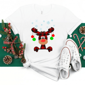 Buffalo Plaid Moose Christmas T-shirt,Merry Christmas Shirt,Christmas T-shirt, Christmas Family Shirt,Christmas Gift, Holiday Gift